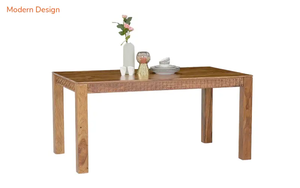Solid Wood Dining <b>Table</b> Set 6 Seater, Rectangular Modern Wooden Furniture, Natural Finish Kitchen Dining <b>Table</b> for Home - Product Image 6