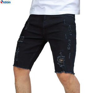 Pantalones vaqueros cortos de mezclilla para hombre, estilo urbano, a la moda, personalizados, de verano, rasgados, ajustados, desgastados, para hombre - Product Image 5