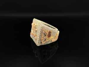 Luxury Men 925 Silver Plated Diamond <b>Ring</b> Round Brilliant Cut Natural Diamonds Gift Jewelry - Product Image 1