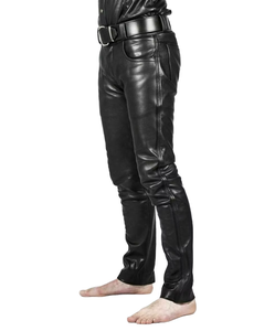 กางเกงจ็อกเกอร์แฟชั่นผู้หญิงทรงสลิมเอวสูงผ้าทวิลล์หนัง PU คุณภาพพรีเมียมสีพื้นแบบซิปกันน้ำขายส่ง - Product Image 1