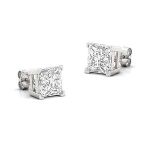 Pendientes Solitarios de Diamante Cultivado en Laboratorio CVD de Corte Princesa de 0.785ct, Elegancia Regal, Chapados en Oro de 10K, Joyería de Moda para Regalo de Boda - Product Image 4