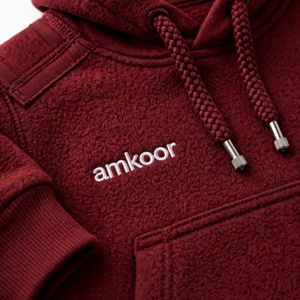 <b>Men's</b> <b>Burgundy</b> <b>Hoodie</b> Fleece Sweatshirt Regular Fit Solid Color Casual 100% Cotton French Terry Pocket Winter Wear - Product Image 6