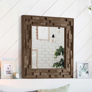 Espejo de Pared de Madera Reciclada, Estilo Rústico, para Interiores de Casas de Campo, Espejo Colgante al por Mayor - Product Image 5