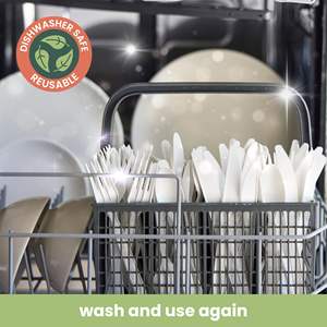 Fourchettes, couteaux et cuillères jetables sans plastique, robustes et résistantes, sans BPA, sans danger pour les aliments, écologiques, pour les fêtes et les mariages - Product Image 2