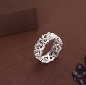Bague en argent sterling avec motif dentelle filigranée - Product Image 3