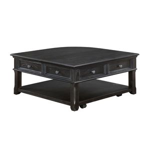 Tavolino da Caffè in Legno Resistente con Piano Sollevabile, Ripiani Aperti e Cassetto Portaoggetti, Nuovo Stile di Arredamento per Soggiorno in Finitura Antracite - Product Image 4