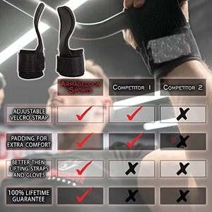 Ganchos de Alta Calidad para Levantamiento de Pesas, Set de Fitness para Gimnasio, Correas de Muñeca para Levantamiento de Pesas, Agarres Resistentes para Dominadas y Levantamiento de Potencia con Acolchado - Product Image 5