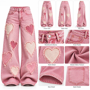 <b>Women</b> <b>Baggy</b> <b>Jeans</b> Wholesale Washed Denim Custom Production for Streetwear Brands S-XL Low MOQ Supplier - Product Image 6