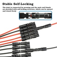 Connecteurs solaires en Y SOCARO ZSC1036 étanches IP67 rouge/noir, isolés en PVC, contacts en cuivre pur, 1 mâle 2 femelles, câble de 0,3 m