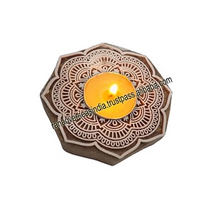 Wooden Tea Light <b>Candle</b> Holder Stand in Octagonal Shape for Home Birthday Christmas and Party Decoration - Product Image 5