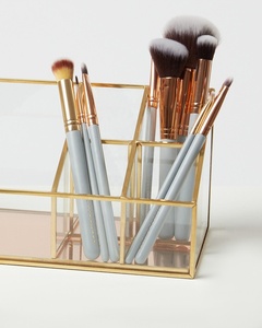 Wholesale Luxury Home Decorations Brass and Glass Women Cosmetics and <b>Makeup</b> Organizer <b>Box</b> - Product Image 3