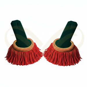 Hombreras de Teatro Metálicas Hechas a Mano con Flecos y Bordados, Ajustables para Disfraces - Product Image 3