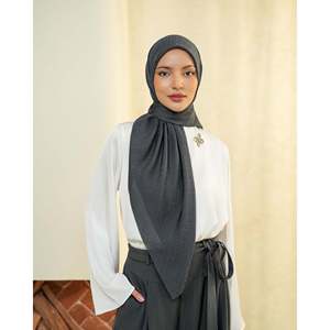 Hijab léger en polyester gaufré Faiba, toutes couleurs, pour usage quotidien, accessoire vestimentaire féminin - Product Image 6