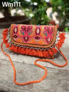 Indian Handmade Trending Vintage Patchwork Ibiza Bags Cotton Fabric Shoulder Crossbody Banjara Sling Bags Festive & Party Favors - Product Image 3