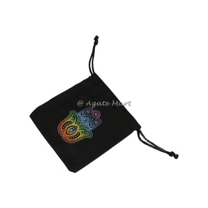 Bolsa de algodón Árbol de la vida negra hecha a mano para manualidades tela Diseño Artesanal - Product Image 6