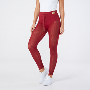 Leggings de malla transparente con cordón en la cintura para mujer, pantalones largos transpirables 100% poliéster, pantalones transparentes para dama - Product Image 1