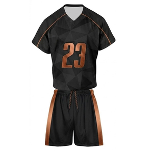 Conjunto de Uniformes de Lacrosse de Manga Corta con Cuello en V, Transpirables, Antibacterianos y de Secado Rápido, Impresos por Sublimación Completa en Poliéster/Algodón - Product Image 3
