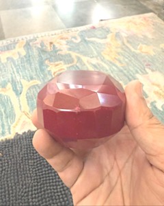 Rubis rouge chauffé ovale taille émeraude facetté 5000 carats, pierre précieuse naturelle non montée, rouge profond, poli, grande taille - Product Image 4