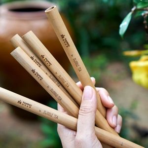 Pajitas Desechables Ecológicas de Bambú Natural para Bebidas de Té de Burbujas, Smoothies y Batidos - Product Image 4