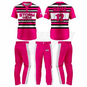 Fournisseur en gros d'uniformes de baseball, ensemble de maillot et pantalon de softball à 2 boutons, tissu respirant, uniforme de sport d'équipe - Product Image 3