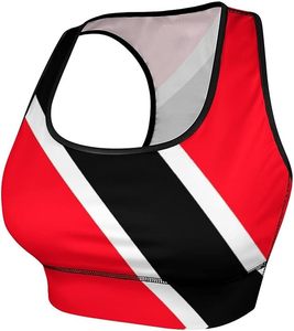 Ensemble de sport 2 pièces pour femme, imprimé rouge, noir et blanc, respirant, tricoté, short de sport et haut court, style sportif printemps-été - Product Image 5