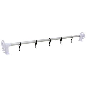 Enrouleur et dérouleur de bâche de piscine réglable en aluminium et plastique argenté et blanc - Product Image 3
