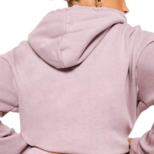 Sweat à capuche pour femme en molleton de haute qualité, effet délavé, design optimal, respirant, manches longues, sweat à capuche délavé pour femme - Product Image 6