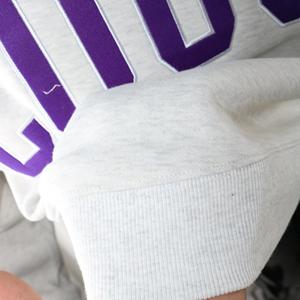 COUGS ASH GREY Mock Neck Sweatshirt 100% Cotton <b>PURPLE</b> Applique Embroidery wide neck Sweatshirt URBAN PRODUCTIONS - Product Image 4