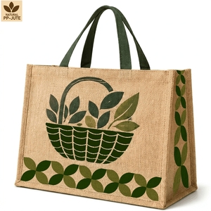 Sac de courses en jute naturel laminé, sac de courses pour la vente au détail, 36x31.5x19 cm, logo personnalisé, vente en gros, OEM, marque privée, modèle MY-JT-02 - Product Image 1