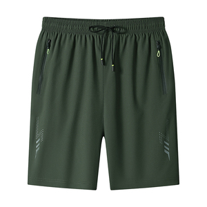 2026 New Design Men's Black Quick Dry Bermuda Sports <b>Shorts</b> <b>With</b> <b>Zip</b> Pockets Drawstring Waist Sporty Style - Product Image 2