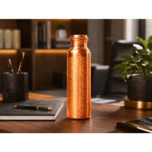 High Demand Customizable <b>Copper</b> Water Bottle with Cap Direct Drinking Hammered Travel Special Occasions Perfect Gift by tradebit - Product Image 4