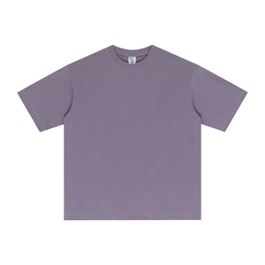 เสื้อยืดคอกลมแขนสั้นผู้ชาย ผ้าฝ้าย 100% สีพื้น ทรงลำลอง ความยาวปกติ ผ้าถักย้อมสีเรียบ - Product Image 1