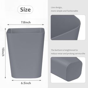 ถังขยะสีเทาขนาดเล็ก 1.8 แกลลอน สำหรับห้องน้ำ ห้องซักรีด ห้องครัว สำนักงาน - Product Image 2