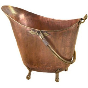 Seau à charbon en métal finition or antique avec poignée, seau à charbon pour la maison, le jardin, accessoires pour cheminée - Product Image 3