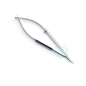 Tijeras Oftálmicas Corneosclerales de Acero Inoxidable para Mano Izquierda, Hojas Medianas, Herramientas Quirúrgicas - Product Image 3