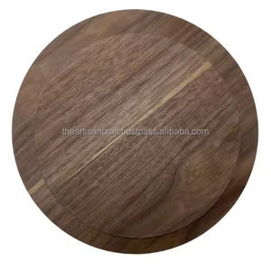 Bandeja Redonda de Madera de Acacia Hecha a Mano con un Hermoso Diseño, Duradera y Moderna, para Servir Postres, Artesanía para Eid, Ramadán y Otros Festivales - Product Image 5