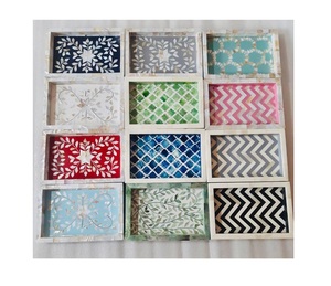 Plateau de service décoratif moderne en nacre fait main avec motif personnalisé pour la maison, l'hôtel, le restaurant et le Ramadan - Product Image 1