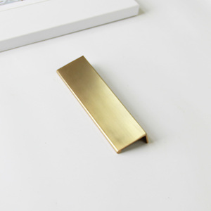 Premium Aluminum Alloy L Shape Edge <b>Pull</b> Handle Brushed <b>Gold</b> Modern Kitchen Cabinet Wardrobe Nightstands Bathroom Furniture <b>Pull</b> - Product Image 6