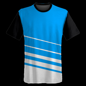Camiseta Deportiva Personalizada con Sublimación Azul y Negra para Adultos, Unisex, Transpirable, 100% Poliéster, Uniforme con Rayas Diagonales - Product Image 5