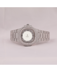 Montre analogique mécanique carrée de luxe de qualité supérieure, style antique, en acier inoxydable, avec diamant Moissanite VVS, en solde - Product Image 1
