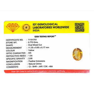 พลอยซิทรินทรงเหลี่ยมธรรมชาติ 3.85 กะรัต ขนาด 6 มม. สำหรับเครื่องประดับชั้นดี - Product Image 4