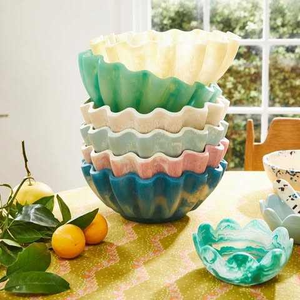 Bol à salade de luxe en résine polie, tendance et moderne, écologique, résistant à la chaleur, compatible lave-vaisselle, décoration d'intérieur, fait main, mondial - Product Image 5