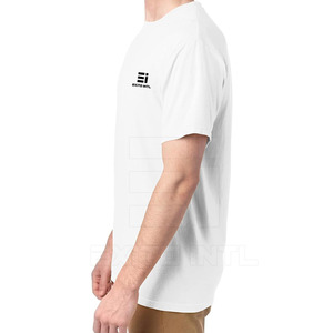 เสื้อยืดลำลองผู้ชายคุณภาพพรีเมียม ผ้าฝ้าย/โพลีเอสเตอร์ ระบายอากาศได้ดี รับผลิตแบบ OEM ODM ปรับแต่งได้ตามต้องการ สีพื้น - Product Image 3