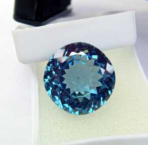 Aigue-marine bleue naturelle, taille brillant rond, pierre précieuse en vrac, qualité AA+, excellente, change de couleur, pierre de naissance de mars, vente en gros - Product Image 6