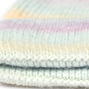 Bonnet unisexe en tricot rayé arc-en-ciel pastel, chapeau d'hiver 56-58CM, style décontracté et mignon, couvre-chef pour adulte - Product Image 5