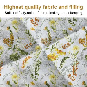 Juego de Edredón Ligero de 3 Piezas de Microfibra con Estampado Floral, Colchas Botánicas, Cubrecamas para Todas las Estaciones, Edredones Lisos para Cama - Product Image 5