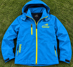 Chaqueta Softshell Azul Cielo Personalizada para Hombre con Capucha, Cremallera Amarilla en Contraste, Impermeable, Resistente al Viento, para Trabajo al Aire Libre, Fabricante - Product Image 6