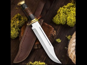 Cuchillo Bowie de Acero Inoxidable de Grado Industrial Hecho a Mano, con Funda de Cuero Premium Personalizable OEM |   18 para regalos de camping - Product Image 6