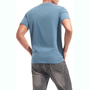 T-shirts en coton uni à col rond pour hommes, fabricants de t-shirts vierges sur mesure pour hommes, vente en ligne à bas prix - Product Image 4