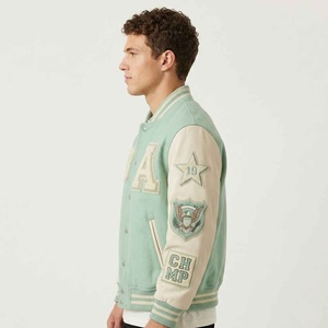 Mens Winter Varsity Jacket Customizable Logos Premium Cotton Blend Sheep <b>Fur</b> Design Perfect for Sports Teams Varsity Jacket - Product Image 4